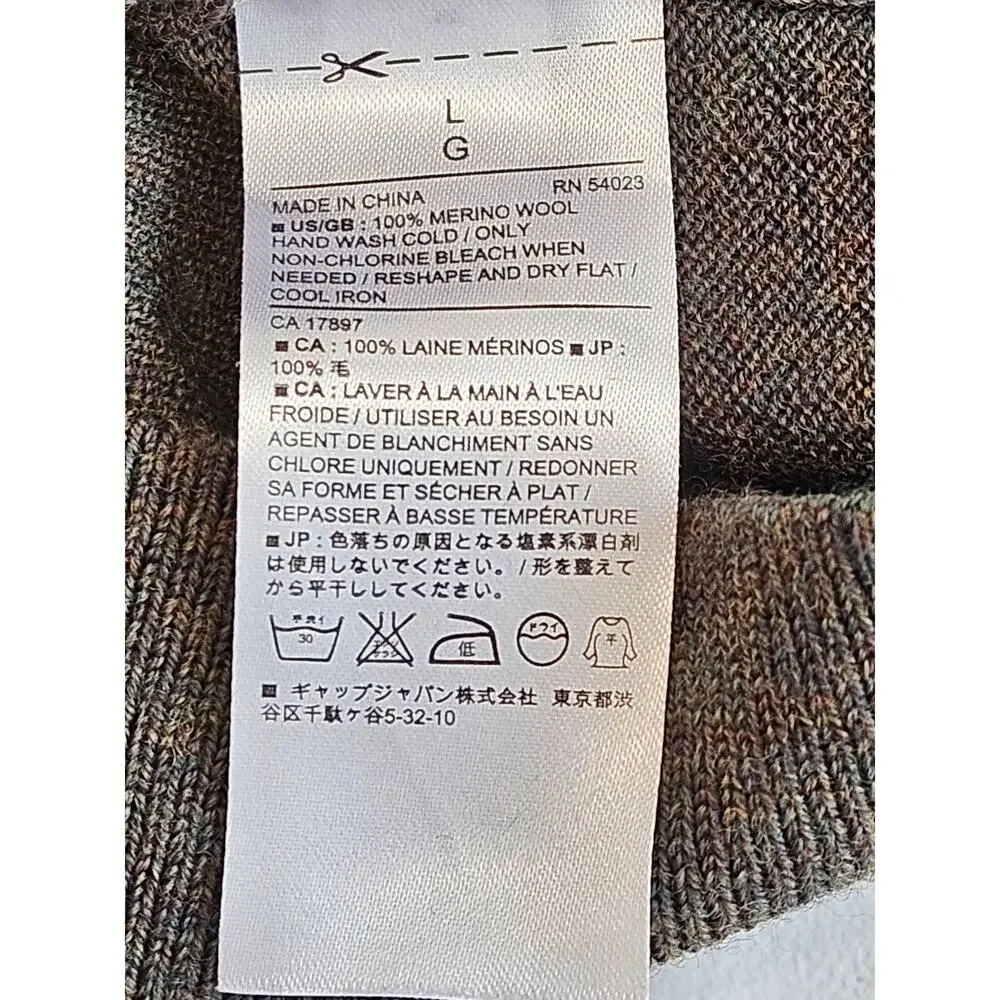Banana Republic Men’s Large 100% Merino Wool V-Neck Sweater Olive Green
